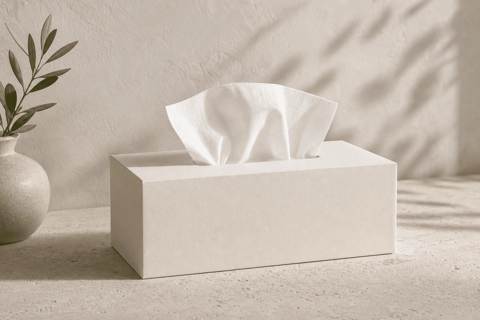 Neutral box facial tissue packaging concept for private-label product development